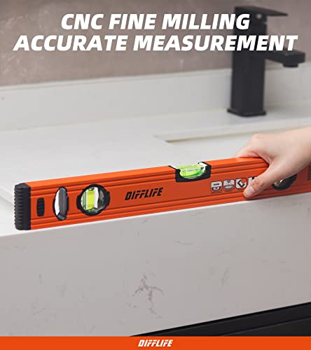 DIFFLIFE 18\" Level & Tool Aluminum Reinforced Torpedo Level (18inch) - Thumbnail 5
