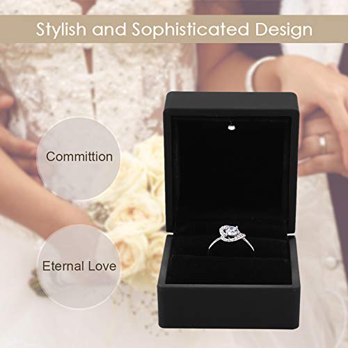 Jewelry Box, Led Lighted Ring/Pendant/Bracelet/Necklace Jewelry Display Case Gift Storage Box (Ring Box) #TOP1