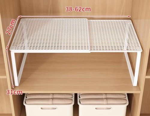 Miniatura 4 de Wdopen Estante De Tensión Para Armario, Barra De Almacenamiento De Metal Expandible, Organizador Ajustable Para Cocina, Armario Y Baño Blanco