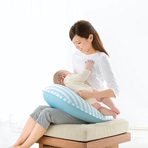 Coussin d'allaitement gonflable bleu clair Richell pelucheux doux