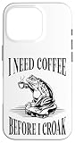 Photo Gallery ho bisogno di caffè prima di gracchiare frog bevitore di caffè custodia per iphone 16 pro Photo Gallery ho bisogno di caffè prima di gracchiare frog bevitore di caffè custodia per iphone 16 pro