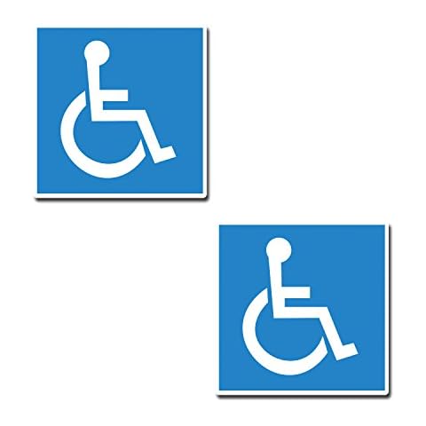 2 x Disabled Blue Mobility Badge Car Bus Sticker Campervan Caravan Decal #0218 (Static Cling) Cover
