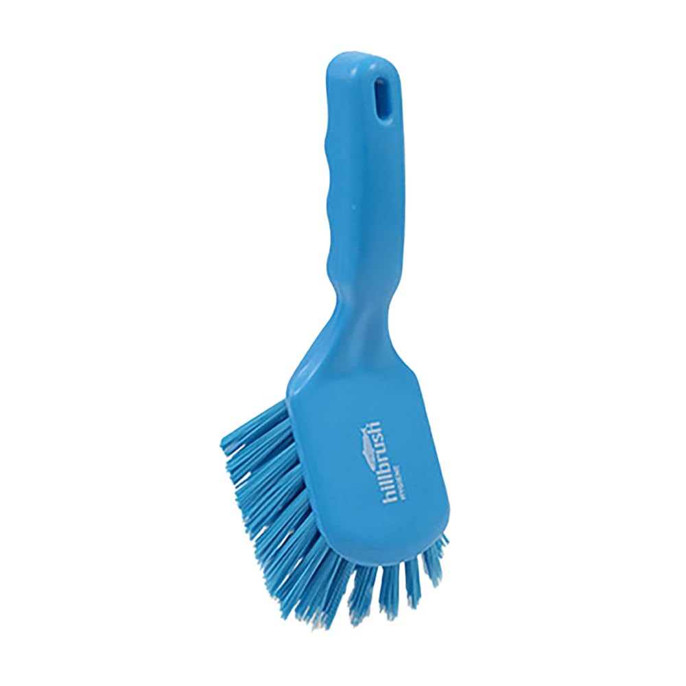 Hill Brush Salmon blue colour coded stiff polypropylene hand churn hygiene brush