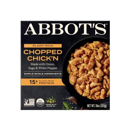 Abbot’s Plant-Based Chopped Chick’n, Vegan, Gluten-Free, 10oz
