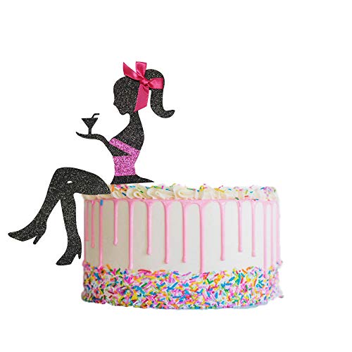 Sitting Girl Cake Topper, Sitting Girl Silhouette Cake Topper, Women Lady Girl Birthday Cake Topper for Women Lady Girl Birthday Party