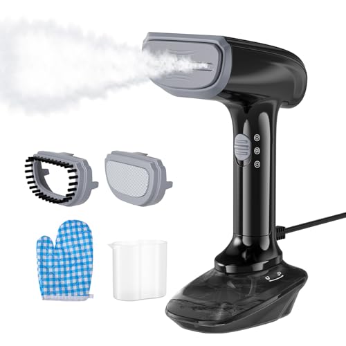 Trsaow Vaporizador de Mano 1200W, Calentamiento Rápido 30s, Vapor Continuo 23g/min, Depósito 300ml Desmontable, Vaporizador Portátil para Ropa con Accesorios
