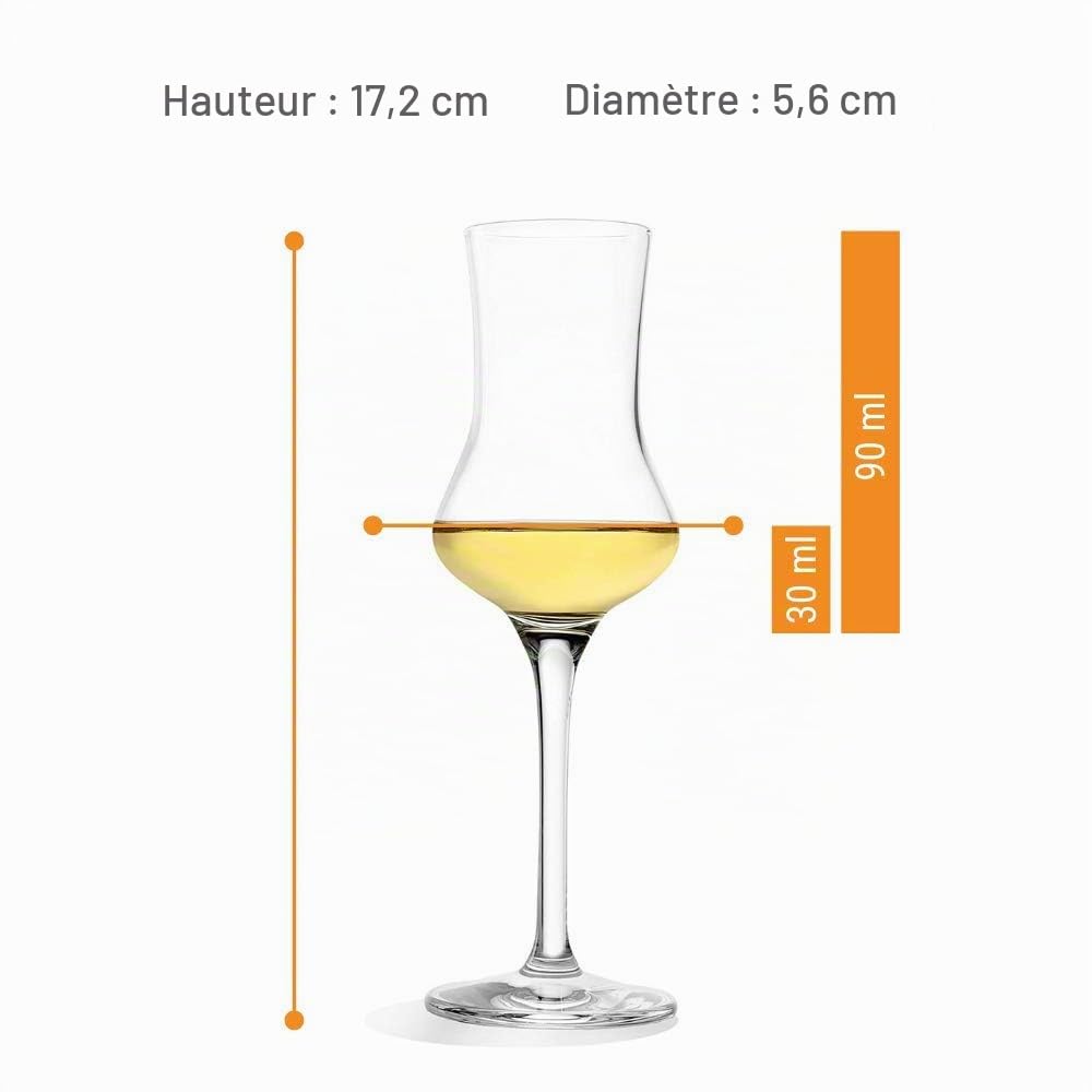 Stölzle Lausitz Verres à grappa I lot de 6 verres à grappa I Verres à shot avec pied I Verres à liqueur I 90 ml I lavable au lave-vaisselle I comme soufflé I excellente qualité