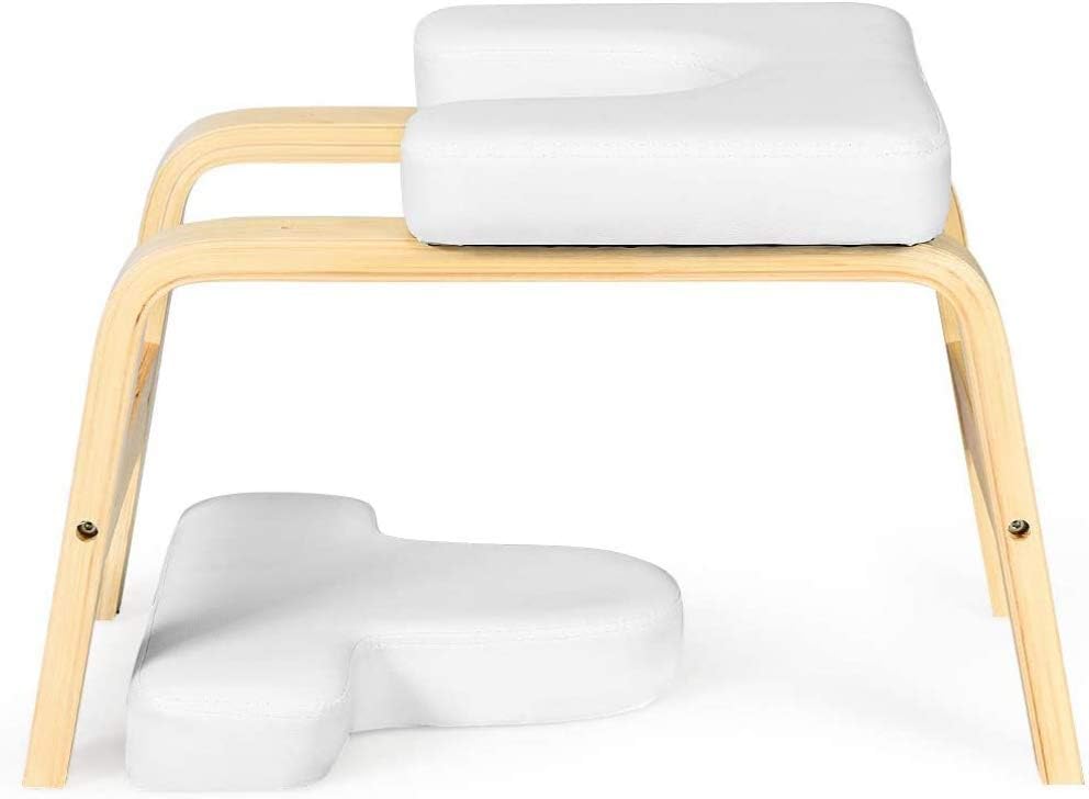 反転ヨガベンチ、ヨガ反転スツール、木製サポートとレザークッション、ジム、200Kgの負荷、ワークアウト用のヨガデバイス、疲労を和らげ