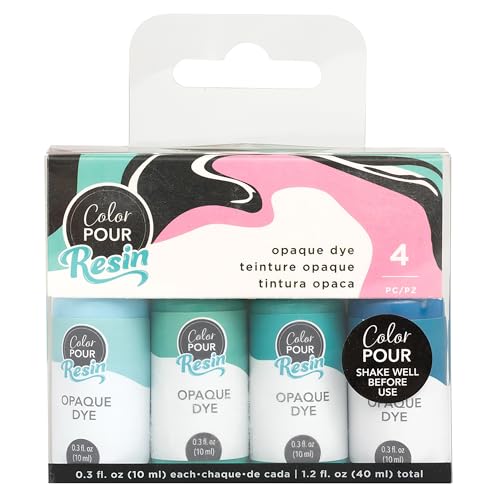 American Crafts Color Pour Resin Dyes .3oz 4/Pkg-Opaque - Cool