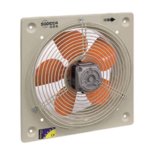 Ventilador helicoidal mural de pequeño diámetro, modelo HCD-20-4M, hélice de 21,1 centímetros, 1350 rpm, caudal máximo 560 m3/h, 10,45 x 26,6 x 26,6 centímetros (Referencia: 1000010)