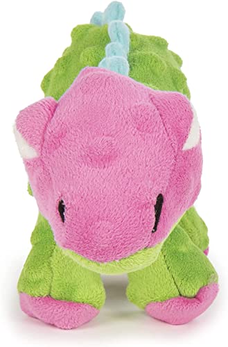 Image of goDog Dinos Spike Squeaky Plush Dog Toy, Chew Guard Technology - Green, Small