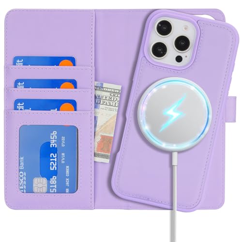Étui portefeuille amovible iPhone 16 Pro Max violet compatible MagSafe Havaya