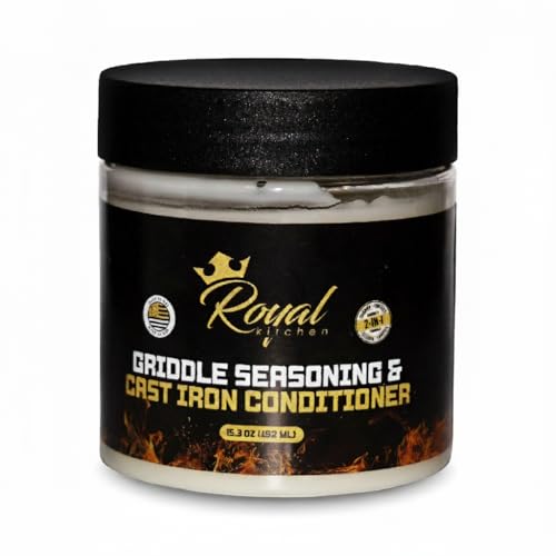 Royal Kitchen Cast Iron &amp; Carbon Steel Seasoning Conditioner 2-IN-1 | Effective For Restoring, Protecting &amp; Conditioning Blackstone Griddle, Cast Iron and Dutch Oven Cookware Food Safe and easy to use conditioner (15.3 Ounce (Pack of 1))