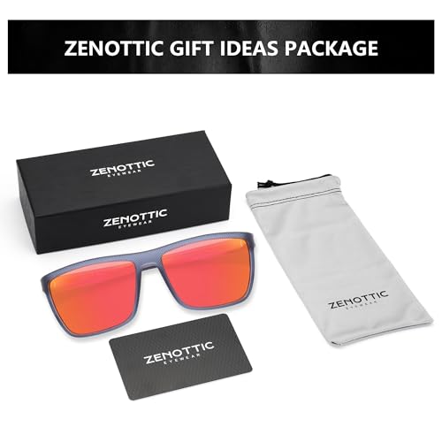 Image of ZENOTTIC Polarized Sunglasses for Men Lightweight TR90 Frame UV400 Protection Square Sun Glasses