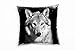 Paul Sinus Art Tiere, Wolf, Portrait, grau Deko Kissen 40x40cm für Couch Sofa Lounge Zierkissen - Dekoration zum Wohlfühlen
