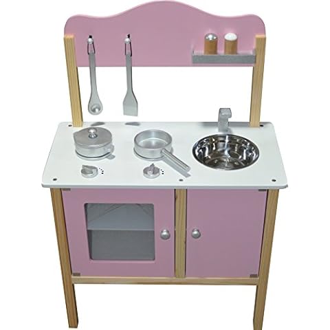 Kidzmotion La Mini Cuisine Wooden Pretend Play Kitchen (Pink) Cover