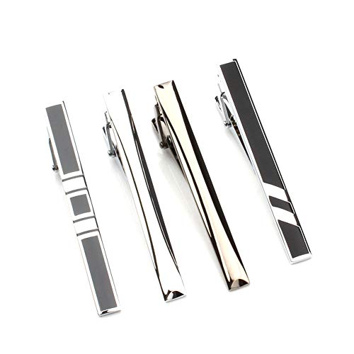 Image of Tie Clips for men Tie Bar Clip Set for Regular Ties Necktie Wedding Business Tie Pin Clips