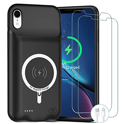 Battery Case for iPhone XR, Upgraded 10000mAh Rechargeable Portable Charging Case with Wireless Charging Compatible for iPhone XR (6.1 inch) with Carplay Extended Battery Pack Charger Case (Black)