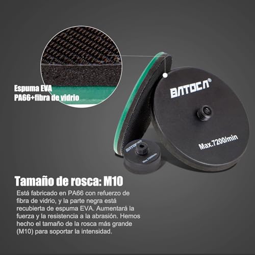 BATOCA Mini Pulidora Bateria S4,Rotativa y Orbital,Motor Sin Escobillas,Pulidora Profesional Kit,Máquina de Pulir para Detalles con 2 baterias 2.5Ah 12V,2000-5500RPM,25mm/75mm Disco Pulidor - imagen 8
