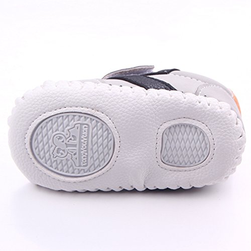 Lidiano Baby Boy Toddler Dull Polish Non Slip Rubber Sole Sneakers 0-18 Months (0-6 Months, Grey)