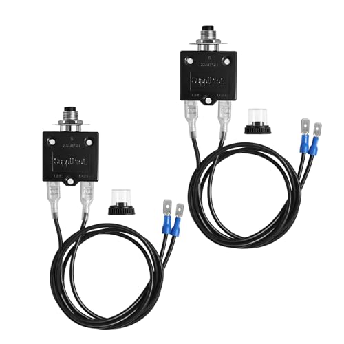 2-Pack 3 AMP 5 AMP Push Button Resettable Fuse Kit HVAC Circuit Tester Tool for Circuit Breaker Rated 32V DC & 125/250V AC
