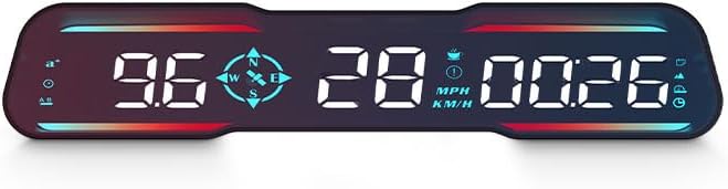 AZIJYV G19 Digital GPS Speedometer displaying speed, compass, and time