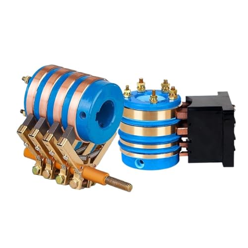 MIKFOL 1 Juego de Conjunto de Anillo colector de Corriente de 2/4 vías, Conector eléctrico Giratorio de diámetro de Eje de 20mm y 25mm con Soporte for escobillas de carbón (Color : 17x45x55-4 Set)