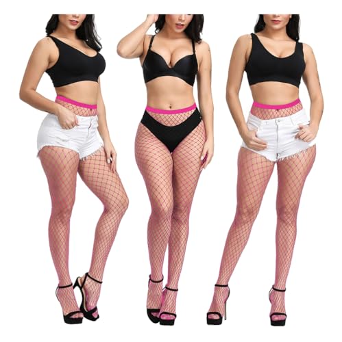 Image of Women Fishnet Stockings, High Waist Fishnet Tights Thigh Stockings Pantyhose