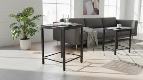 Image of MILAD SAIFIX Sitting Stool for Indoor Or Outdoor | Metal Lightweight | Office & Home | Kitchen & Garden | Heavy Duty | Table (30 L x 30 W x 50 H CM's, Black Color)