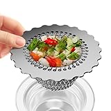 Colador de drenaje para fregadero, cesta de acero inoxidable antiobstrucción para recoger alimentos, colador de drenaje para fregadero de cocina, para eliminación de basura sobrante