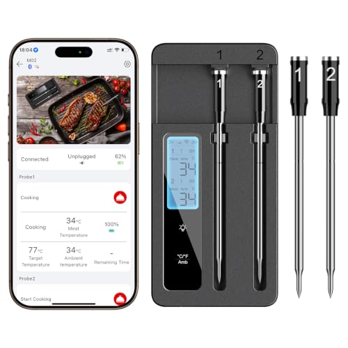 ROUUO Smart Wireless Meat Thermometer Dual Probes