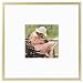 Frametory, 8x8 inch Instagram Square Aluminum Gold Metal Picture Frame Collection, Photo Frame with Ivory Color Mat for 4x4 Picture & Real Glass