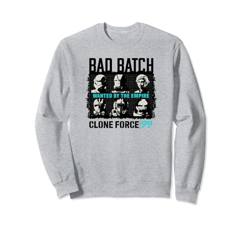 Sweatshirt Star Wars The Bad Batch Clone Force 99 pull noir et blanc pour fan de la saga