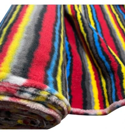 EU Fabrics Printed Anti Pill Fleece Fabric | Breathable Upholstery Material for Sewing Jackets | Camouflage Soft, Warm Fleece Blanket Fabric by The Metre (Stripes, 1 Metre)