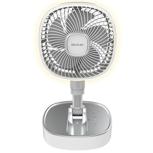 Ventilador portátil plegable Cecotec con control táctil y lámpara LED recargable 3