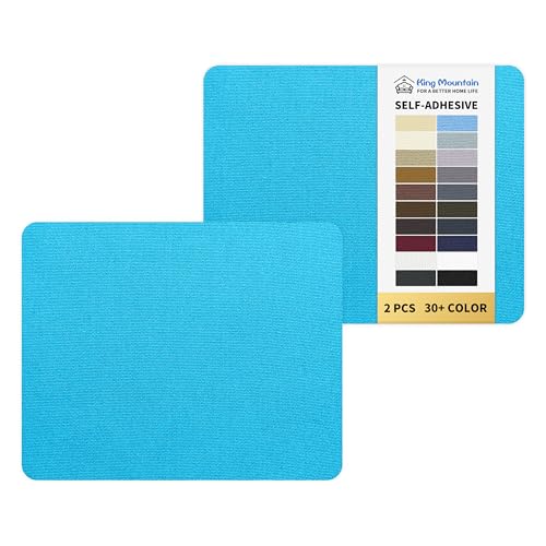 KING MOUNTAIN Canvas Repair Patch 9 x11 Inch 2 Pcs Self-Adhesive Waterproof Fabric Patch for Sofas, Tents, Furniture,Tote Bags, Car Seats (Blue)