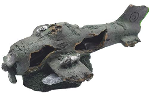 Plus Nao(プラスナオ) レイアウト用品 航空機 残骸 沈没機 難破 飛行機 熱帯魚 メダカ 金魚 水槽レイアウト アクアリウムグッズ 水槽用品 - -