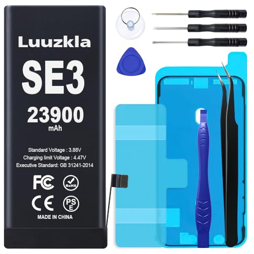 Luuzkla 23900mAh (New Upgrade) Battery Compatible with iPhone SE3(SE 2022 3rd Gen) Super Capacity Battery Replacement Compatible with iPhone SE3 with Full Tool Kits-0 Cycle-24 Months Service