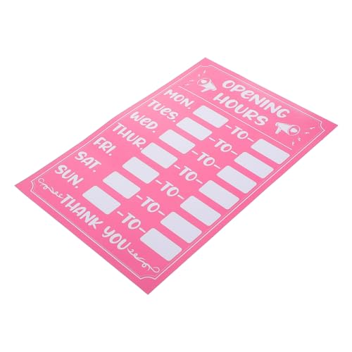 Zerodeko Cartel Horario Autoadhesivo y Reutilizable Señal de Apertura para Tienda y Oficina Material Duradero Resistente al Sol para Bancos Cafeterías y Restaurantes Diseño Aleatorio