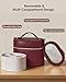 Prite Makeup Bag Cosmetic Organizer Case PU Leather Travel Portable Toiletry Bag with Removable Compartments and Washable PVC Pouch for Women