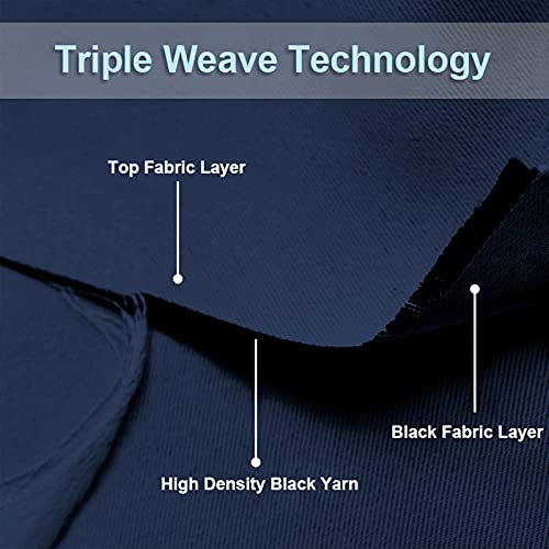 Image of RYB HOME Blackout Curtains 96 inches Long Thermal Insulated Energy Efficient Drapes Privacy Wall for Bedroom Dining Room Living Room, W60 x L96 inches, Navy Blue, 1 Panel