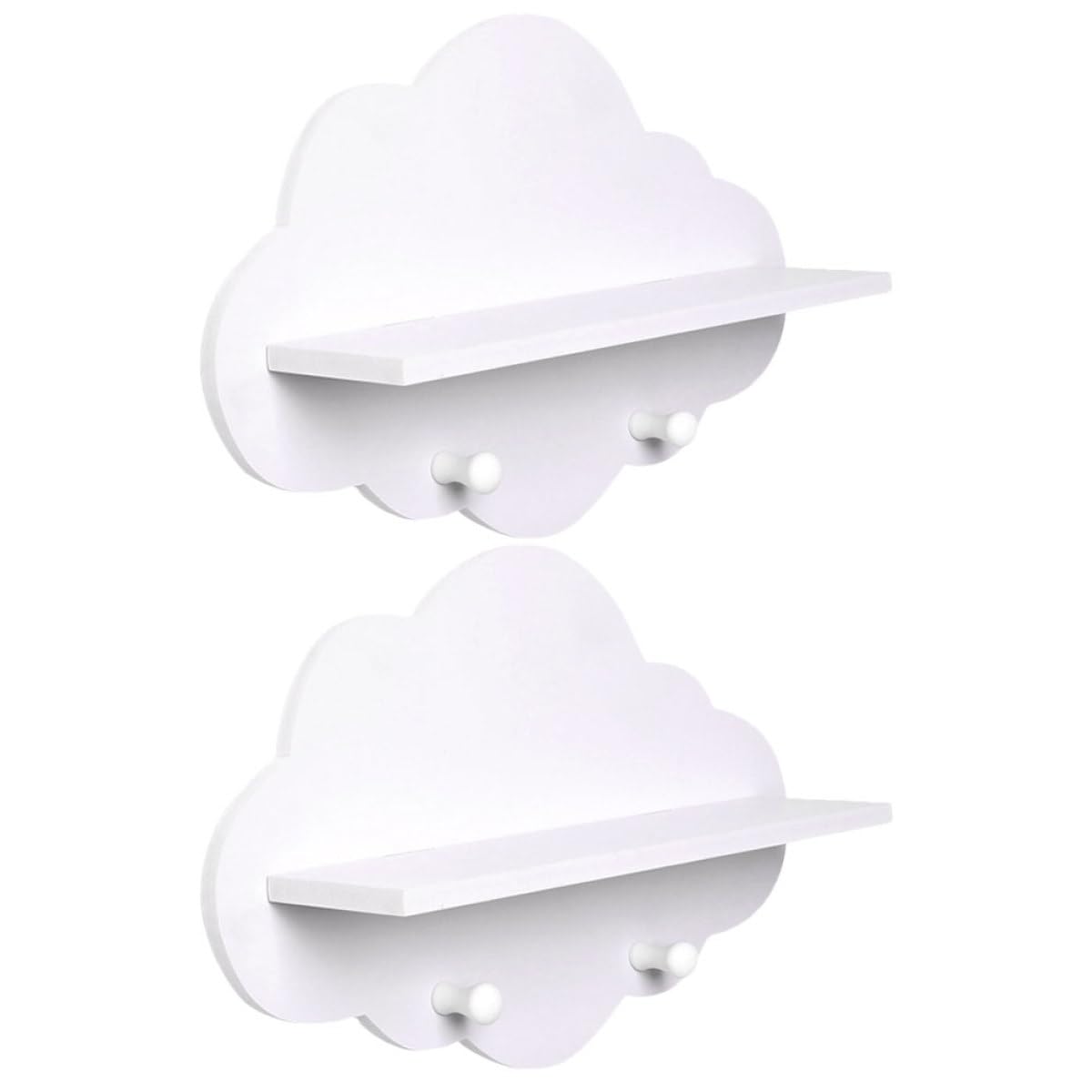 Étagère murale nuage en bois blanc résout le manque de rangement sans percer vos murs