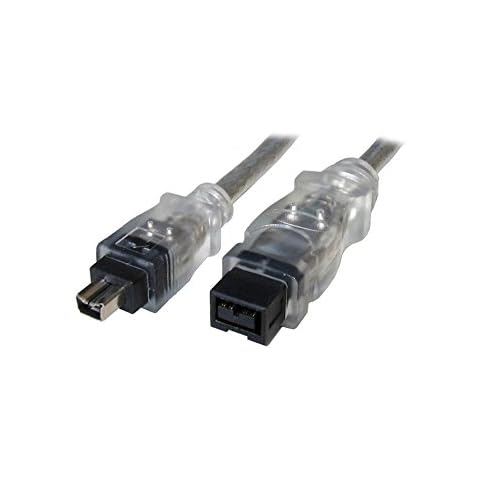 2m Firewire Cable - 9 Pin to 4 Pin IEEE 1394 800 Video Lead - Clear Cover