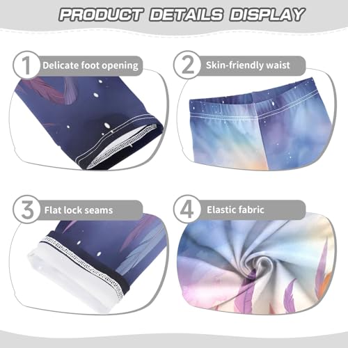 Bolaz Toddler Girls Leggings Printed Yoga Pants Leggings Colorful Feather for Kids3