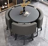 AMZSEW Esstisch Tisch mit 4 stühlen Set,esstisch Rundem klein Küchentisch esszimmertisch 90 cm, für 4-6 Personen, für Esszimmer, Küche, Wohnzimmer, modern Küchenstühle