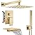 Midanya Rain Shower System Tub Shower Faucet Set Square Rainfall Head with Handheld Sprayer and Waterfall Tub Spout Rough-in Valve Included,10 Inch Brushed Gold