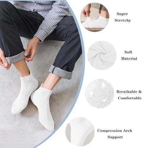 Image of Ankle Socks for Women and Men Heel Tab Athletic Socks Running Athletic Low Cut Tab Socks Sports No Show Sock 6 Pairs