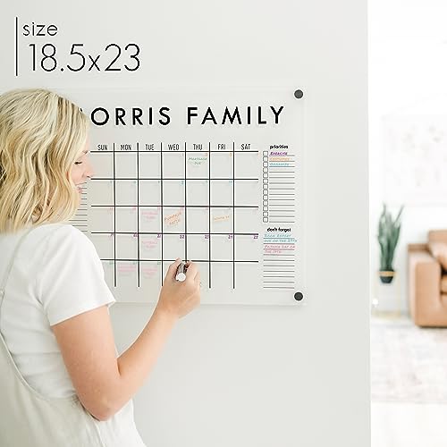 Circle And Square Decor Large Acrylic Calendar, Dry Erase Monthly Acrylic Calendar, Dry Erase Wall Calendar thumb #1