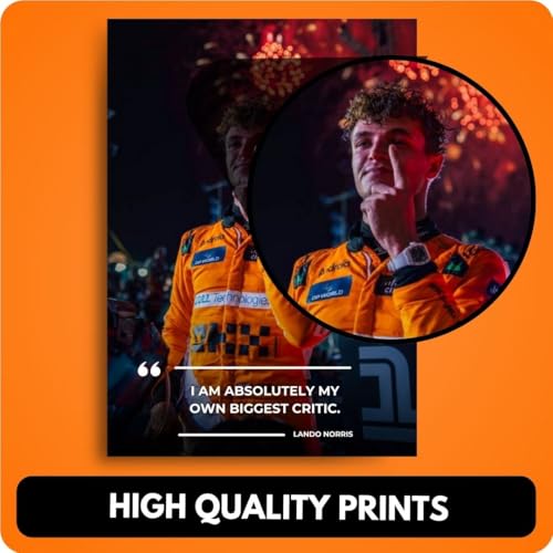 Image of Lando Norris Poster (Set of 40) | F1 Lando Norris Mini Posters (15 x10 cm) | McLaren F1 Poster Lando Norris Posters for Wall, Bedroom, Living room | Formula One Posters | Glue Dots Included (A 023)