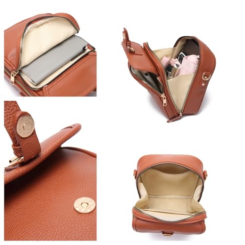 Urvash Crossbody Leather Bag - Vintage Layer Mini Crossbody Purse, Anti-Theft Women’s Casual Messenger Bag with Card Slots3